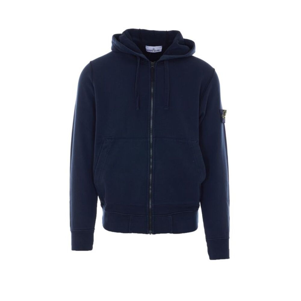 Stone Island Men Logo Zip Hoodie